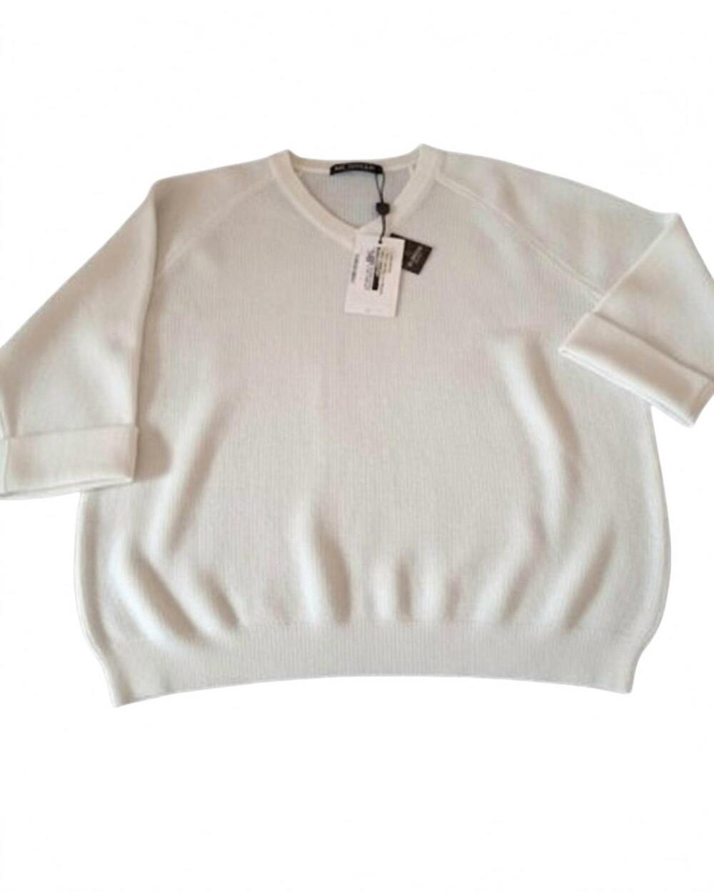 NEW ALASHAN CASHMERE women's lulu shaker v-neck sweater in white